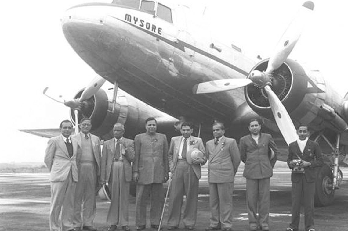 Dr H.K Mahtab at New York Airport along with other officials in 1950