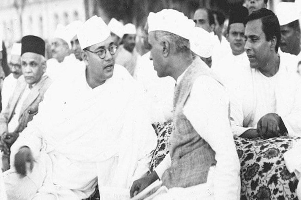 Dr Harekrushna Mahatab from right at a Congress Session at Bombay with Subash Chandra Bose and Pandit Nehru in May 13,1938.