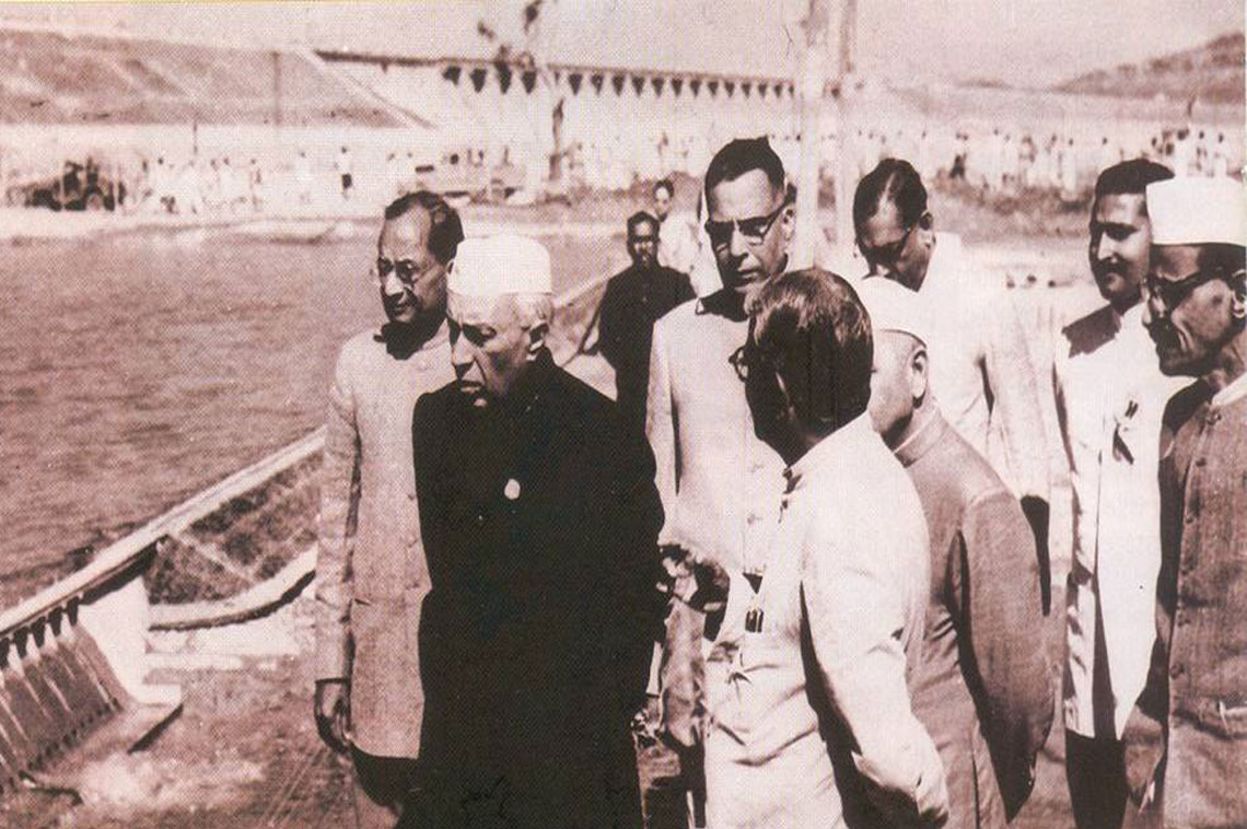 Dr H.K Mahtab along with Pandit Jawaharlal Nehru during a visits to Hirakud Dam-1957
