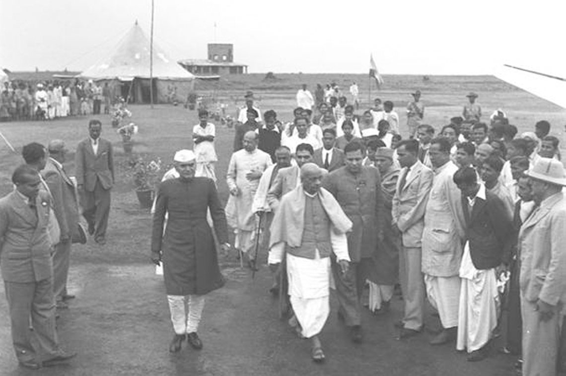 Hon'ble Prime Minister of Odisha, Dr H.K Mahtab with Union Home Minister of India,  Sardar Ballabh Bhai Patel and His Excellency Dr. K.N Katju during a visit to Odisha in 1948 
